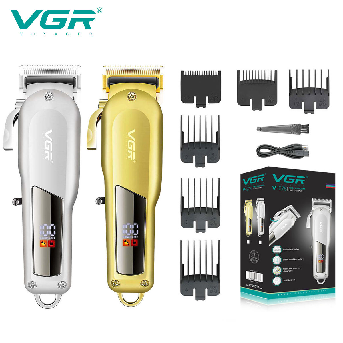 Gold 6248R - VGR バリカンヘアトリマー男性用ヘアカット機ひげトリマープロフェッショナルコードレスヘアカット機充電式 V-278